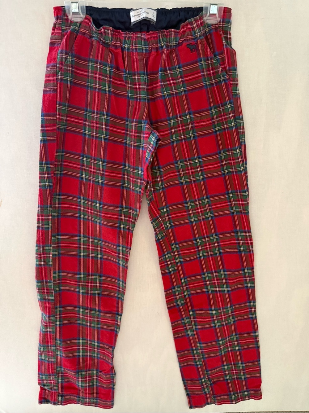 VTG Abercrombie & Fitch Red Tartan Plaid Fleece Pajama Pants